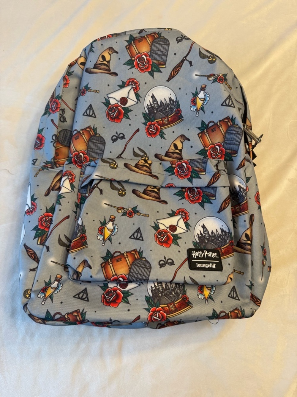Loungefly Harry Potter Relics Tattoo Backpack & Universal Studios Keychain! - Picture 3 of 12